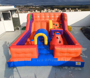 multipark inflável com tobogã