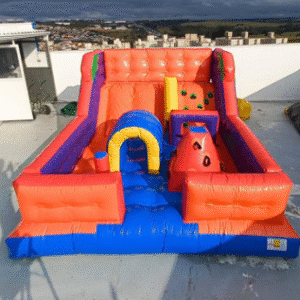 multipark inflável com tobogã
